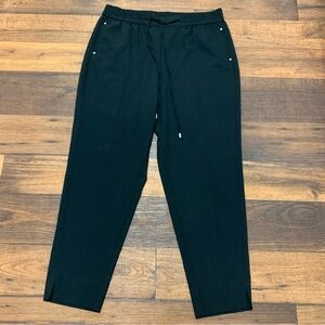 Soho Apparel LTD Black Pants size M, Elastic waist. Front tie. Front pockets